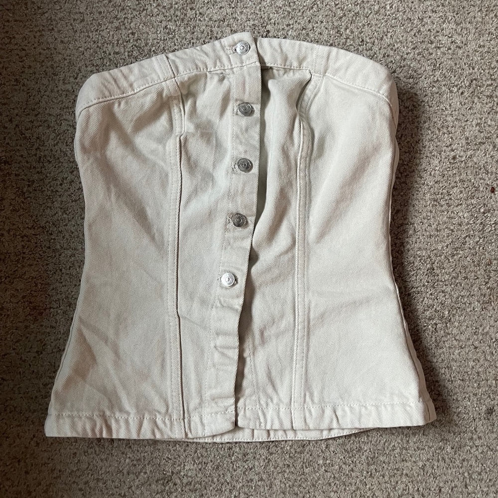 Cream Denim Top